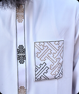 Model in a yellow traditional dress